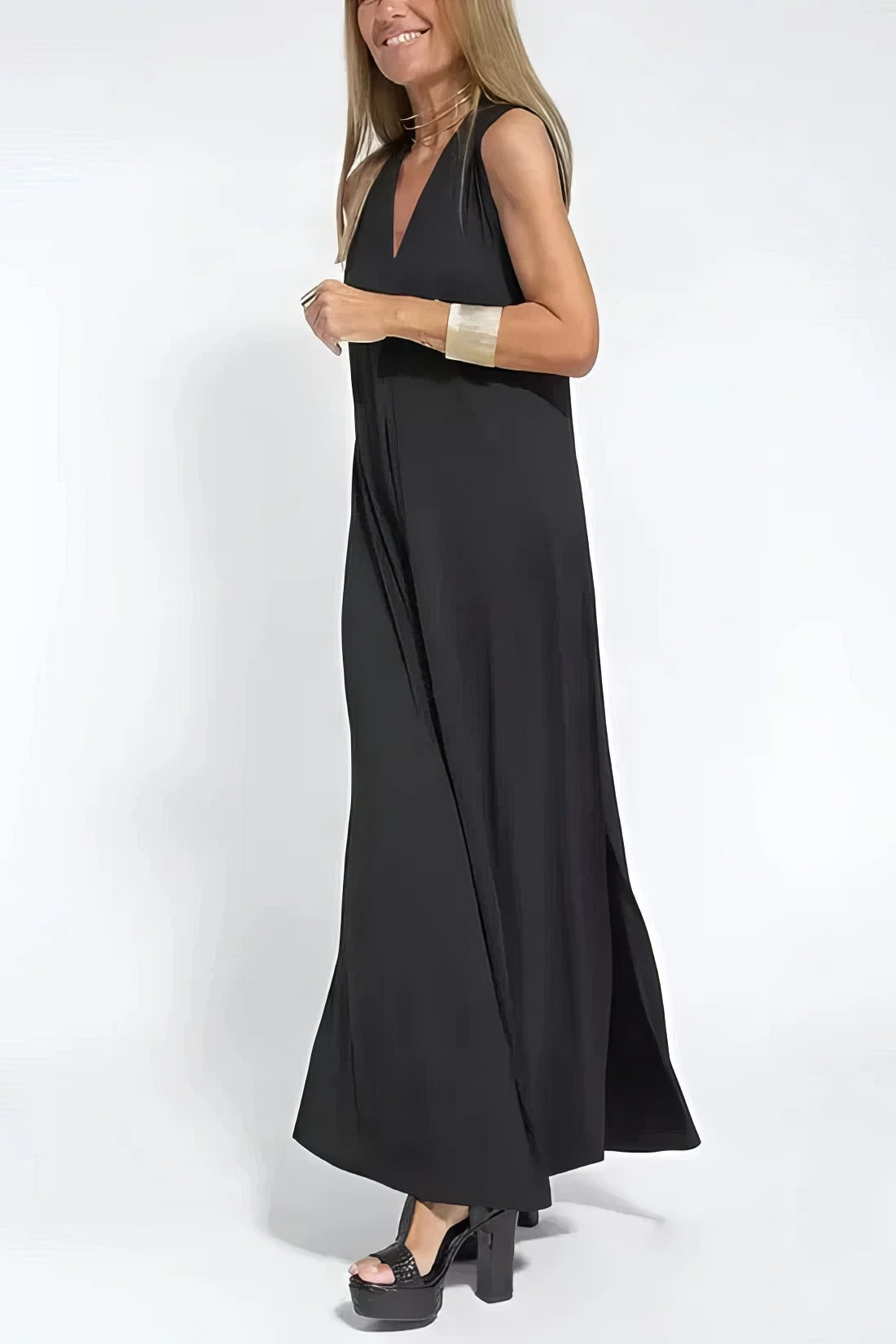 Robe longue élégante + cardigan assorti OFFERT EN CADEAU